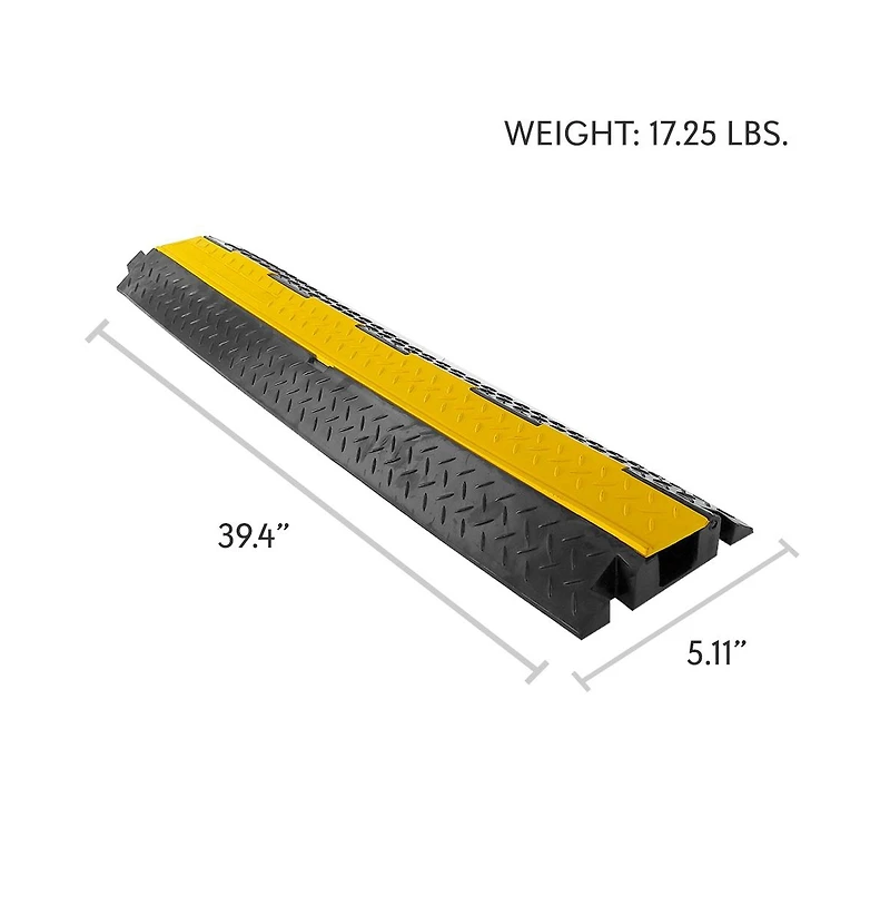 Pyle Cable Cover Ramp Safety Track with Flip-Open Lid, Single Channel