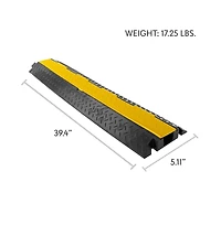 Pyle Cable Cover Ramp Safety Track with Flip-Open Lid, Single Channel