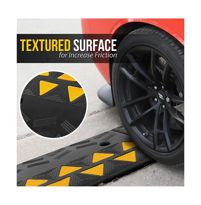Pyle Car/Truck Curb Ramps - Heavy-Duty Vehicle Bridge Kit (Pair)