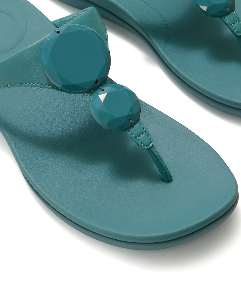 FitFlop Women's Solay Glossy-Disc Toe-Post Sandals