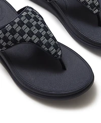 FitFlop Women's F-Mode Go Checkerboard-Denim Toe-Post Sandals