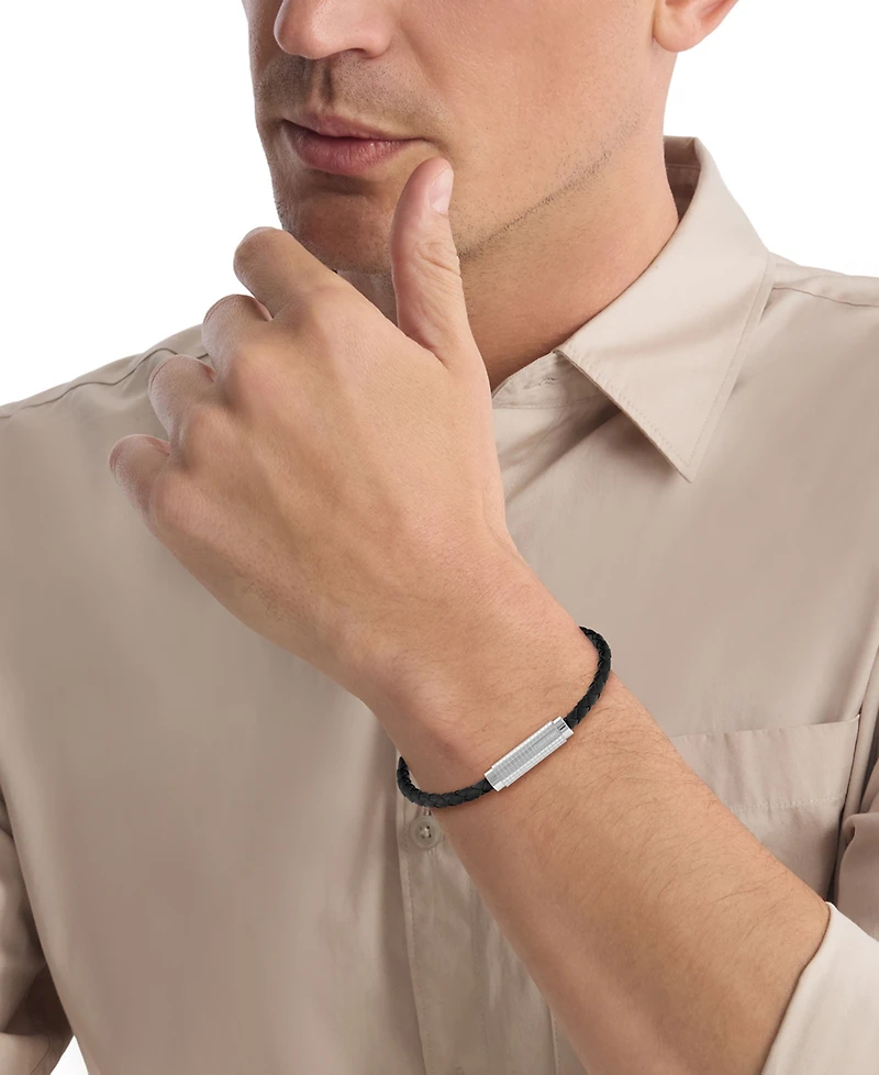Calvin Klein Men's Modern Grid Leather Bracelet