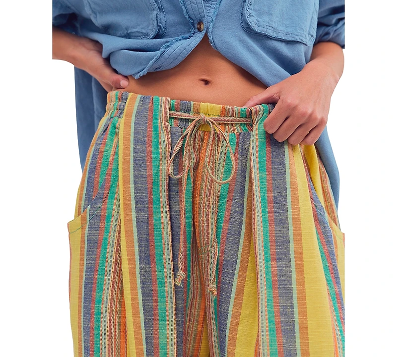 Free People Juniors' Striped Wide-Leg Pants