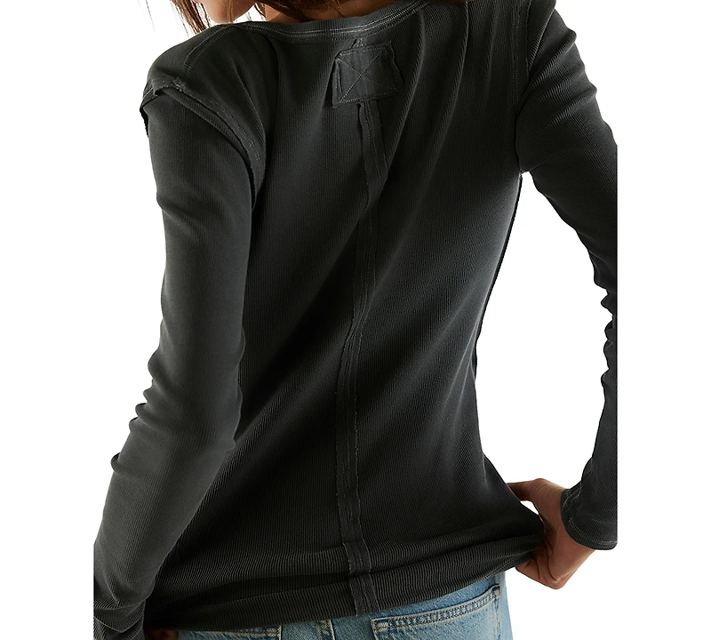 Free People Women's Long-Sleeve Henley Top