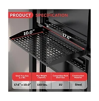 Pyle 1U Universal Server Rack Shelf Mount Tray