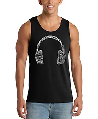 La Pop Art Men's Headphones Arch Word Graphic Tank Top