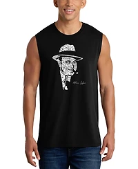 La Pop Art Men's Original Gangster Portrait Word Tank Top