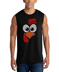 La Pop Art Men's Turkey Face Typography Graphic Tank Top