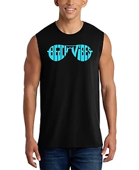 La Pop Art Men's Groovy Sunglasses Retro Word Graphic Tank Top