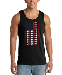 La Pop Art Men's Soccer Ball American Flag Graphic Tank Top