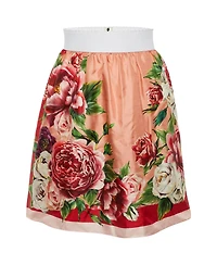 Pre-Owned Dolce & Gabbana Women's Floral Printed Silk Mini Skirt