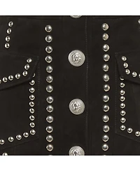 Pre-Owned Balmain Women's Studded Suede Mini Skirt