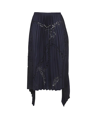 Pre-Owned Emilio Pucci Women's Laser Cut Plisse High Low Hem Skirt