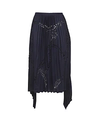 Pre-Owned Emilio Pucci Women's Laser Cut Plisse High Low Hem Skirt