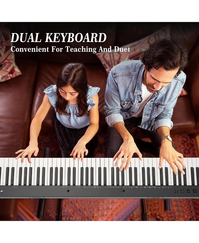gaomon 88-Key Full Size Digital Piano Complete Set - Bluetooth Stand Case Headphones Adapter