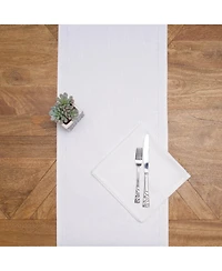 C&F Home Hemstitch Solid White Everyday Runner 72" x 14
