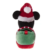 Disney Minnie Mouse Girls' Christmas Slippers Cozy, Plush, and Festive Santa House Shoes (Toddler Sizes 5-10 / Little Kid 11-12)