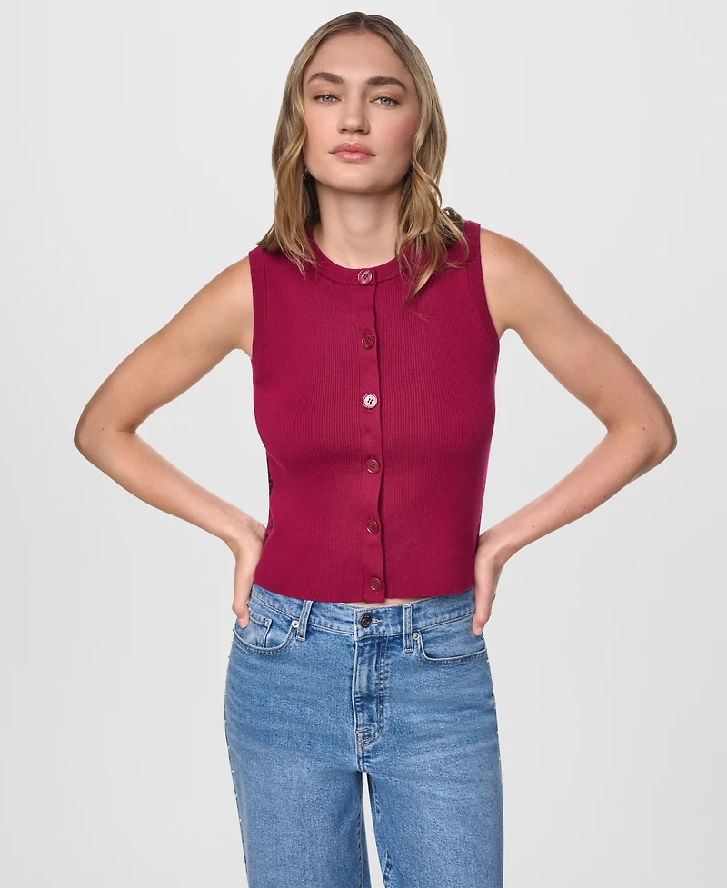 Dkny Jeans Women's Sleeveless Crewneck Sweater