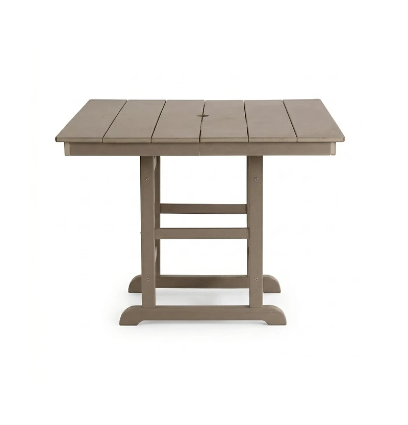 Clihome 37.8" Square Hdpe Patio Table, Outdoor Dining Foldable Design
