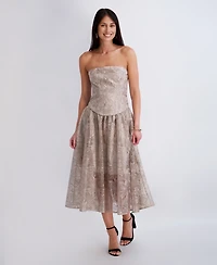 Siena Women's Embroidered Mesh Midi Dress