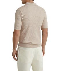 Reiss Men's Era Textured-Knit Half-Button Polo Shirt