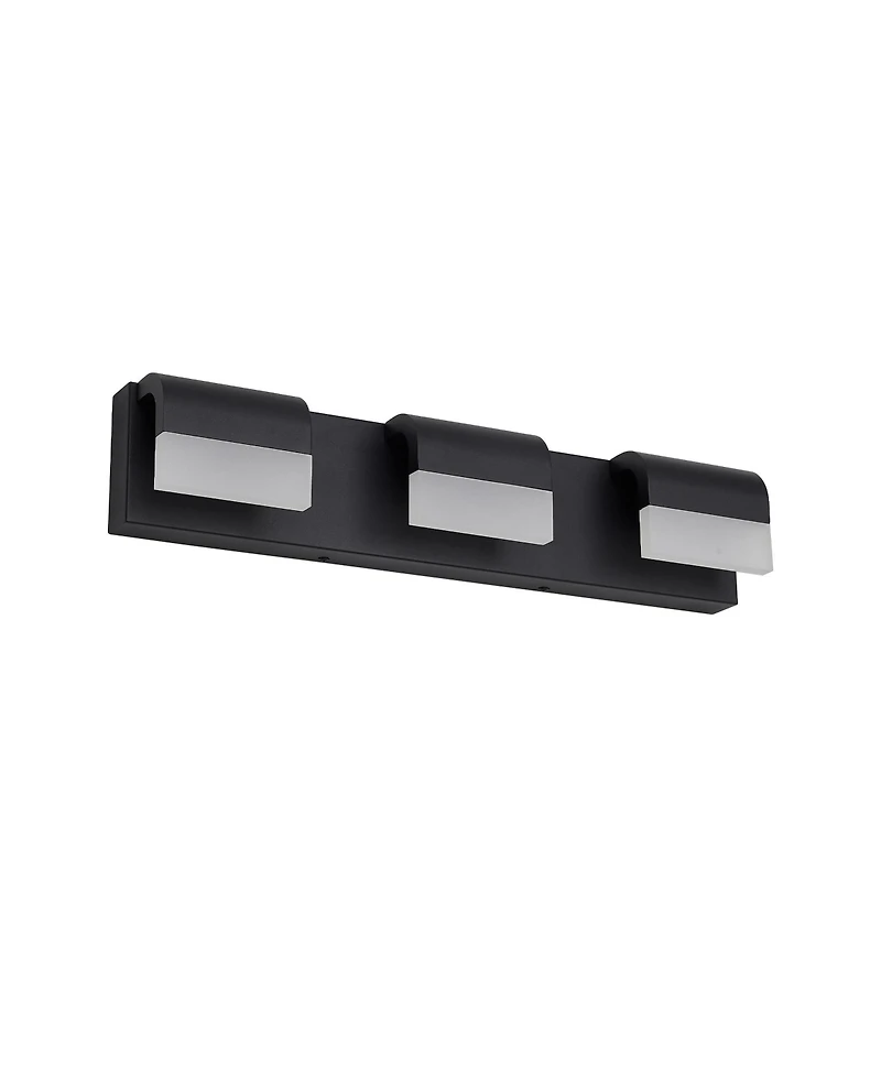 Busdays 3 Light Matt Black Led Contemporary Bathroom Vanity Light Fixture Over Mirror Dimmable Wall Light