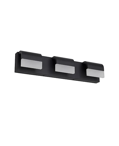 Busdays 3 Light Matt Black Led Contemporary Bathroom Vanity Light Fixture Over Mirror Dimmable Wall Light