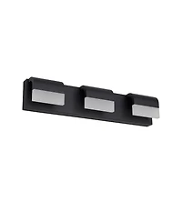 Busdays 3 Light Matt Black Led Contemporary Bathroom Vanity Light Fixture Over Mirror Dimmable Wall Light