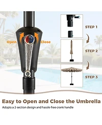 Gymax 10 Feet Outdoor Umbrella With Weighted Base Sandbags Push Button Tilt And Crank Patio