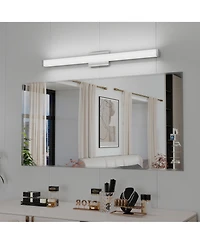 Busdays 41 Inch Brushed Nickel Square Led Bathroom Vanity Light 24W 6000K Cool White Wall Bar Fixture Over Mirror