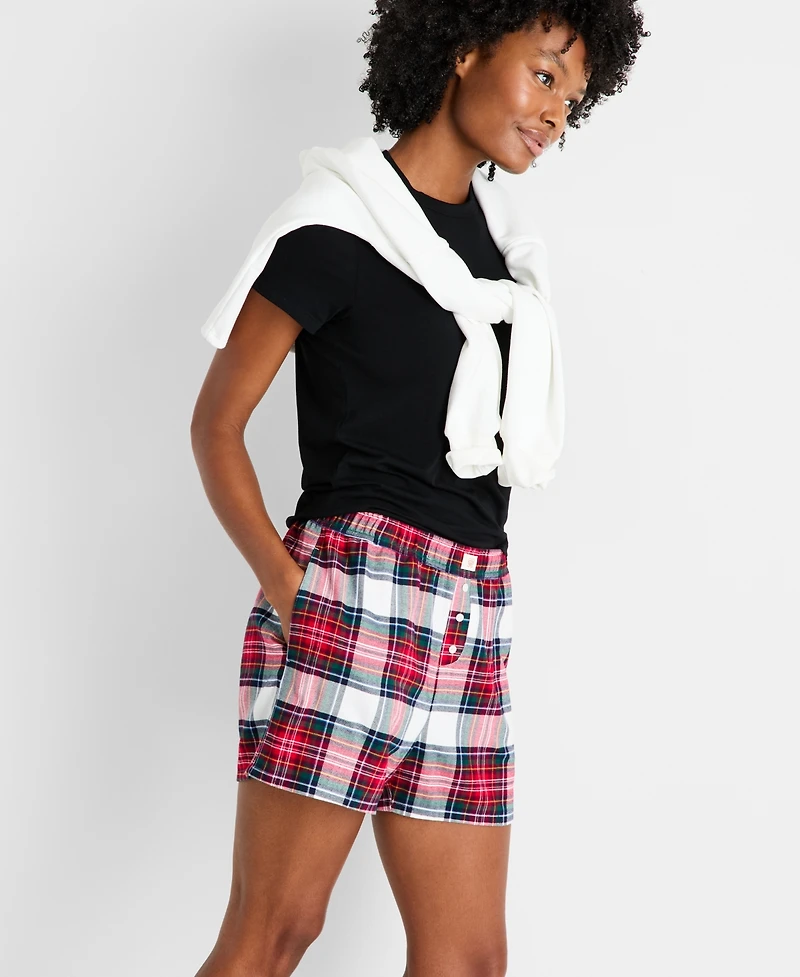 State of Day Women's Flannel Boxer Shorts, Macy's Exclusive