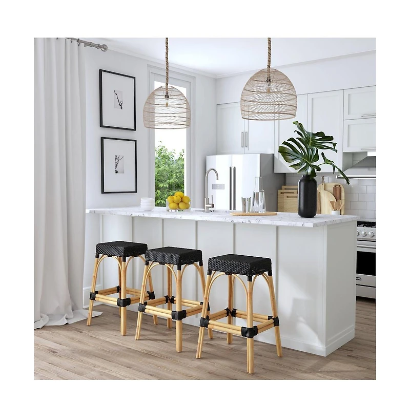 Butler Specialty Robias Rectangular Rattan 30" Bar Stool