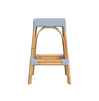 Butler Specialty Robias Rectangular Rattan 30" Bar Stool, Baby Blue