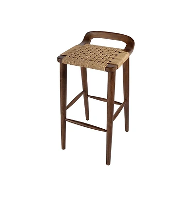 Butler Specialty Luna 30 in. Seat Height Wood and Jute Woven Low Back Counter Stool