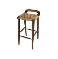 Butler Specialty Luna 30 in. Seat Height Wood and Jute Woven Low Back Counter Stool