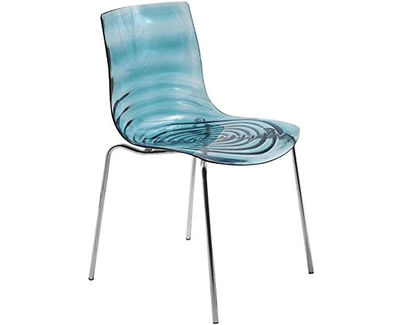 LeisureMod Astor Water Ripple Design Dining Chair Set of