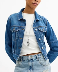 Coach Silver Runway Heart Charm Necklace