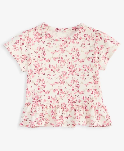 First Impressions Baby Girls' Mix & Match Short-Sleeve Floral-Print Peplum T-Shirt, Macy's Exclusive