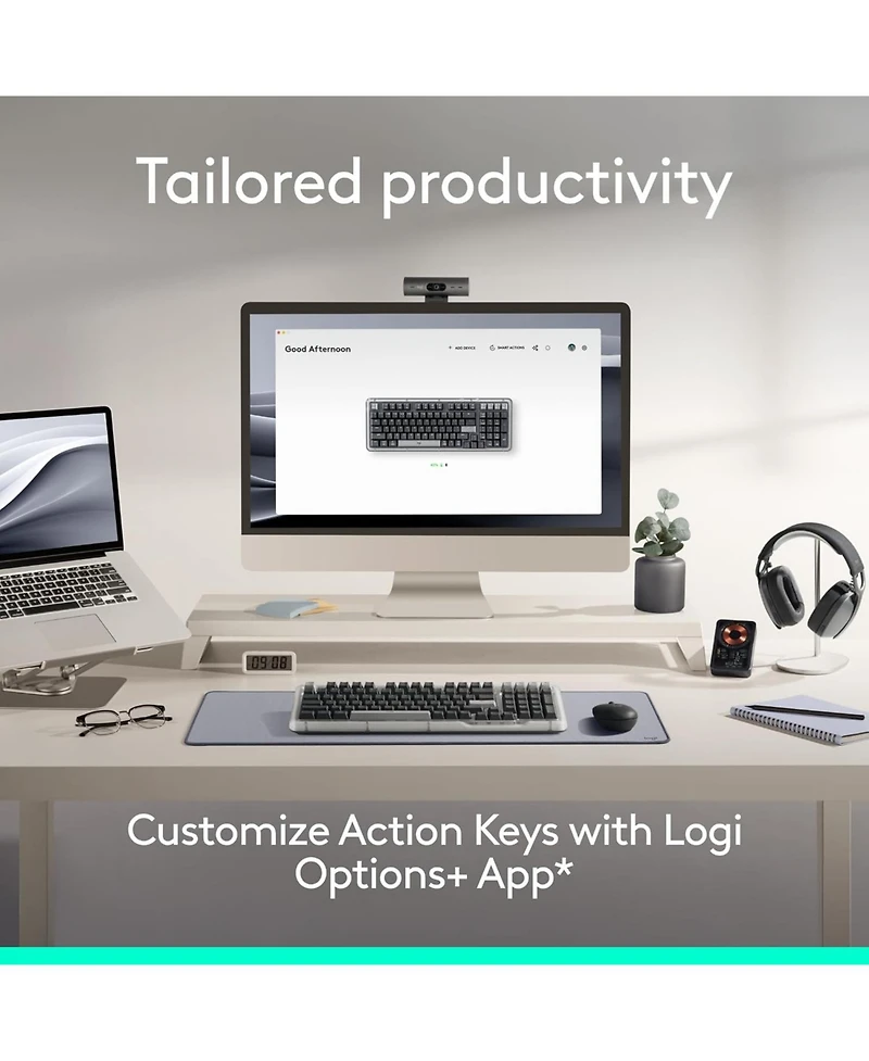 Logitech Alto Keys K98M Wireless Mechanical Keyboard w/ Backlit Keys, Bluetooth, Usb-c Charging, for Pc/Mac.