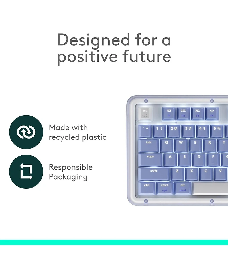 Logitech Alto Keys K98M Wireless Mechanical Keyboard w/ Backlit Keys, Bluetooth, Usb-c Charging, for Pc/Mac, Lilac