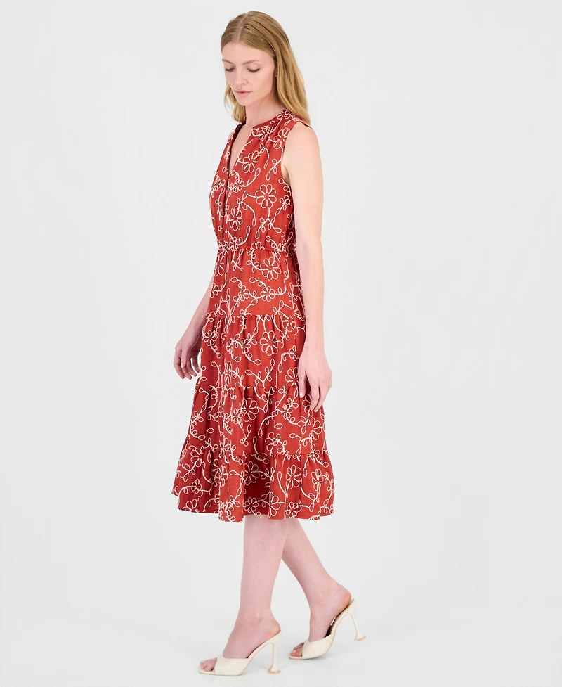 T Tahari Women's Sleeveless Printed Fit & Flare Dress