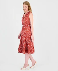 T Tahari Women's Sleeveless Printed Fit & Flare Dress