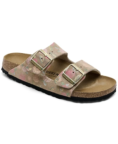 Birkenstock Women's Arizona Suede Leather Floral Print Sandals from Finish Line