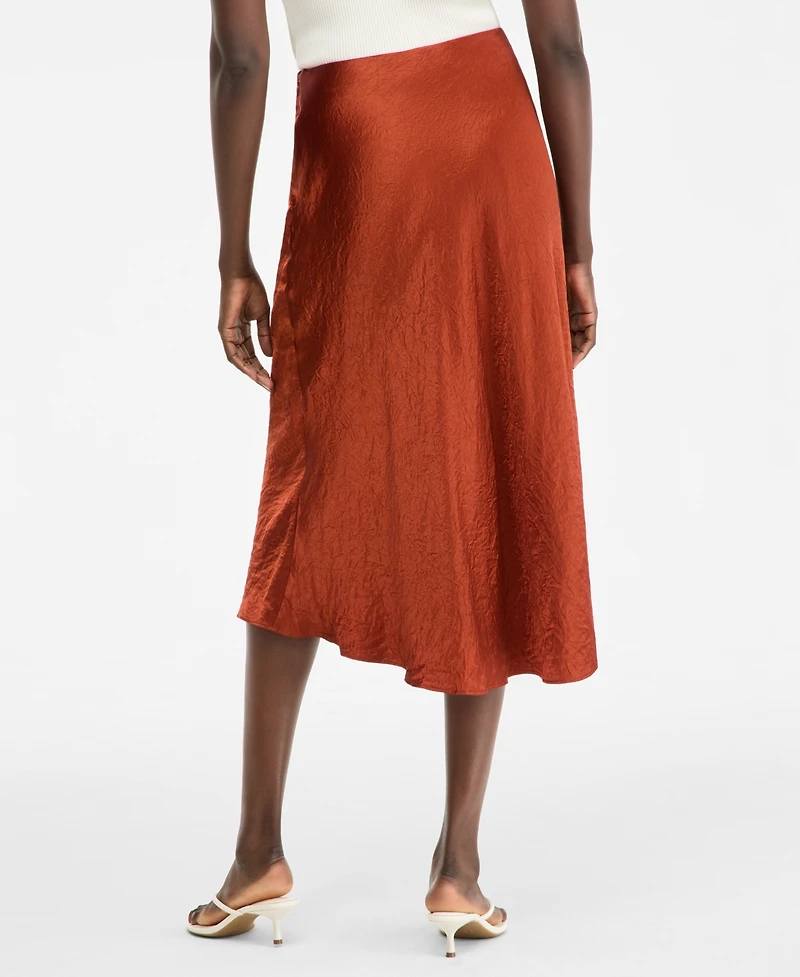 I.n.c. International Concepts Women's Satin Ruched Midi Skirt, Macy's Exclusive