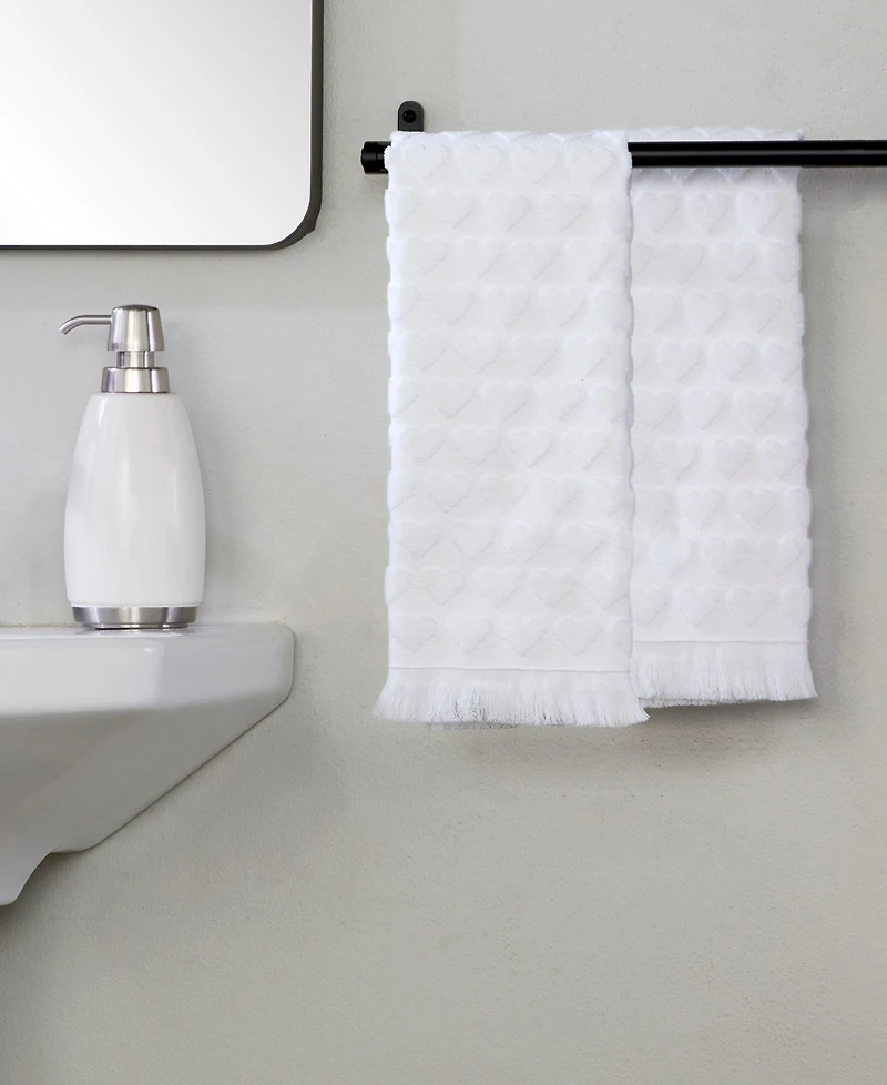 Skl Home Heart Jacquard Hand Towel 2-Pc.Hand Towel Set
