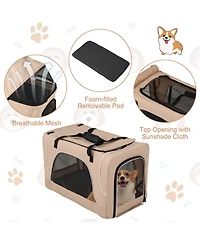 Cozito Double Pet Stroller Foldable 3-in-1 with 2 Detachable Carriers, Beige