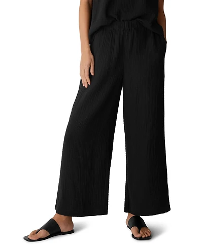 Eileen Fisher Women's Cotton High-Rise Wide-Leg Pants