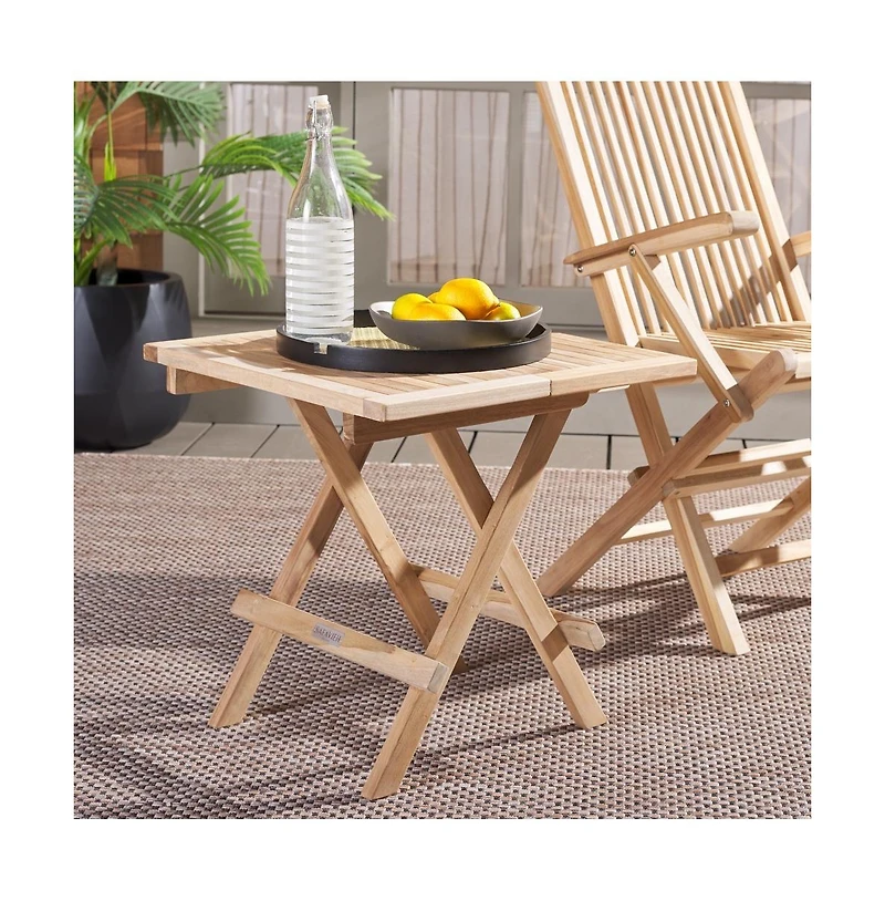 Safavieh Saba Teak Folding Square Outdoor Table
