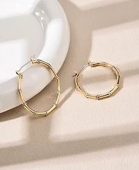 Nicole Miller Gold-Tone Crystal Accents Hoop Earrings