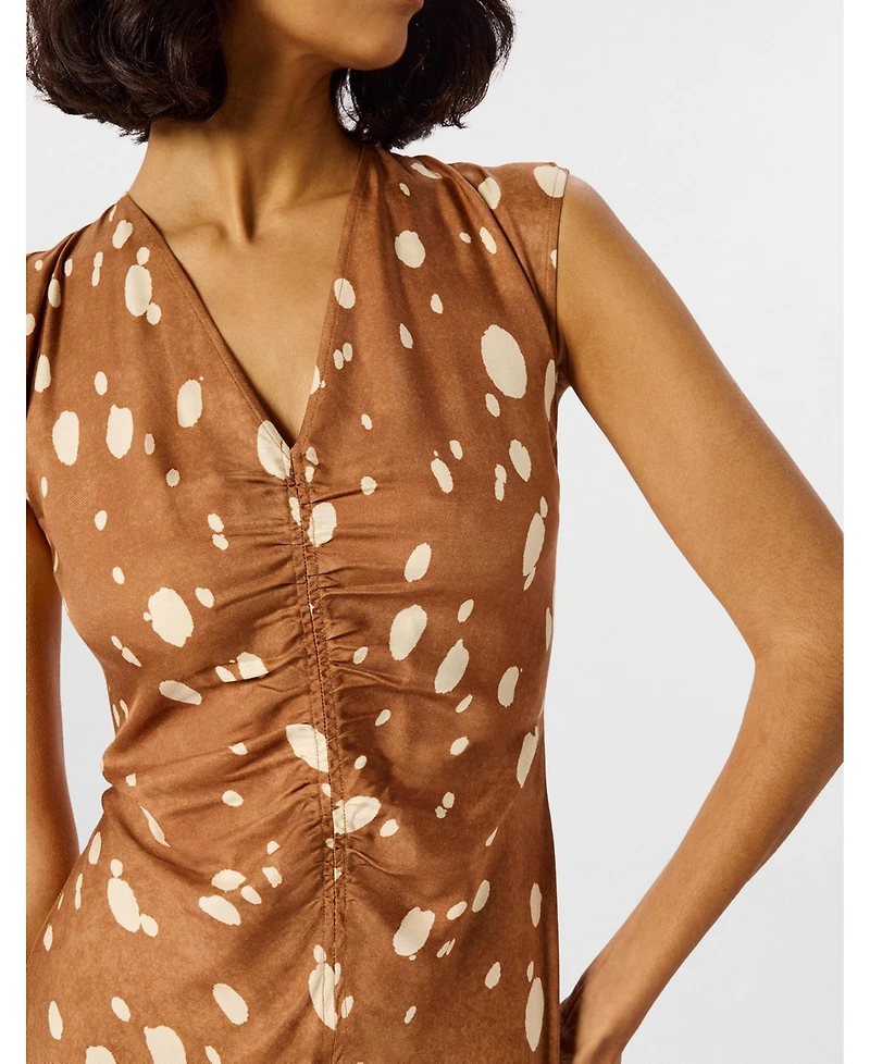 Whistles Women's Deer Spot Viscose Midi Dress